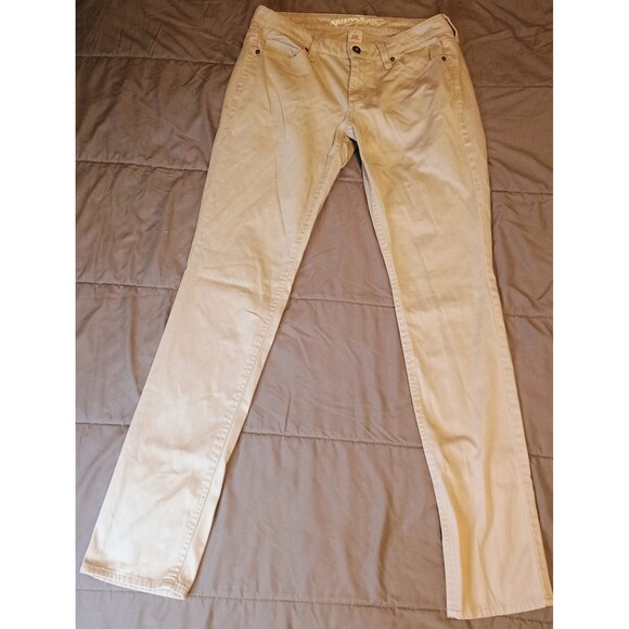 Arizona Jean Co Pants Size 7 Tan Skinny Leg Slim Fit Flat Front Five Pocket - Picture 5 of 7